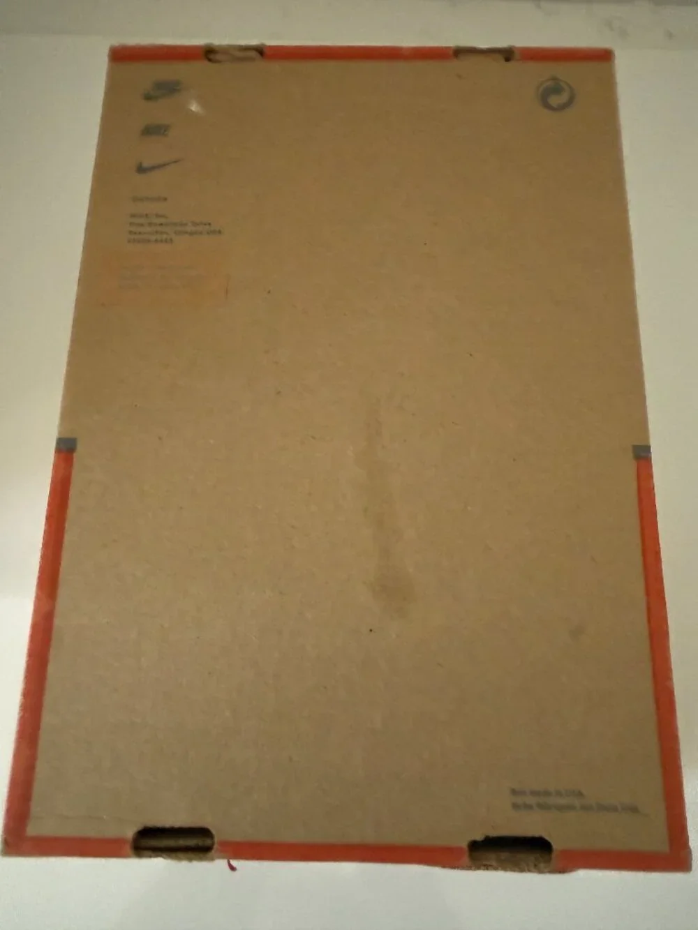 Vtg Nike empty shoebox in classic orange & brown eco-friendly design Just Do It